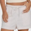 Wanderer Shorts aus gewebtem Stoff mit lila Streifen Wanderer Shorts aus gewebtem Stoff mit lila Streifen